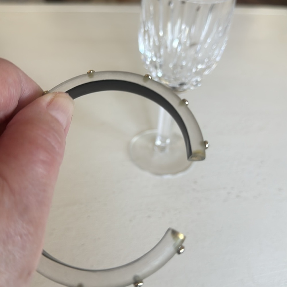 Gray Studded Resin Bangle Bracelet - Picture 4 of 4